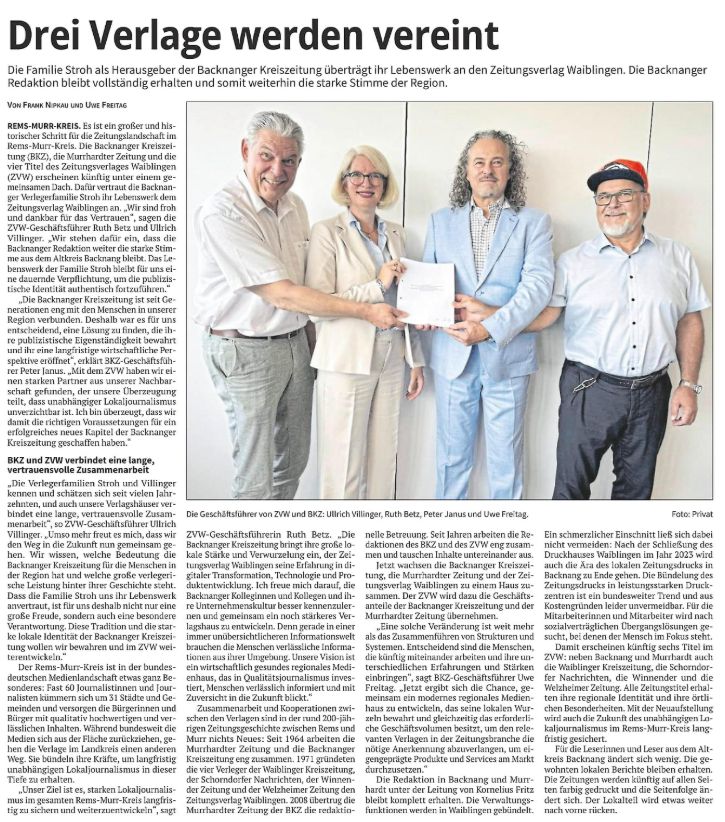 LinkedIn-Foto vom 24.08.2026: Eine gute Nachricht für den Qualitätsjournalismus in unserer Region👍🍀