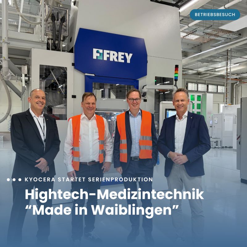 LinkedIn-Foto vom 30.09.2026: 🏭 Hightech-Medizintechnik „Made in Waiblingen“ – KYOCERA Fineceramics Medical