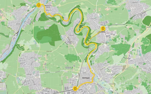 Kartenübersicht vom Wanderweg in Waiblingen.